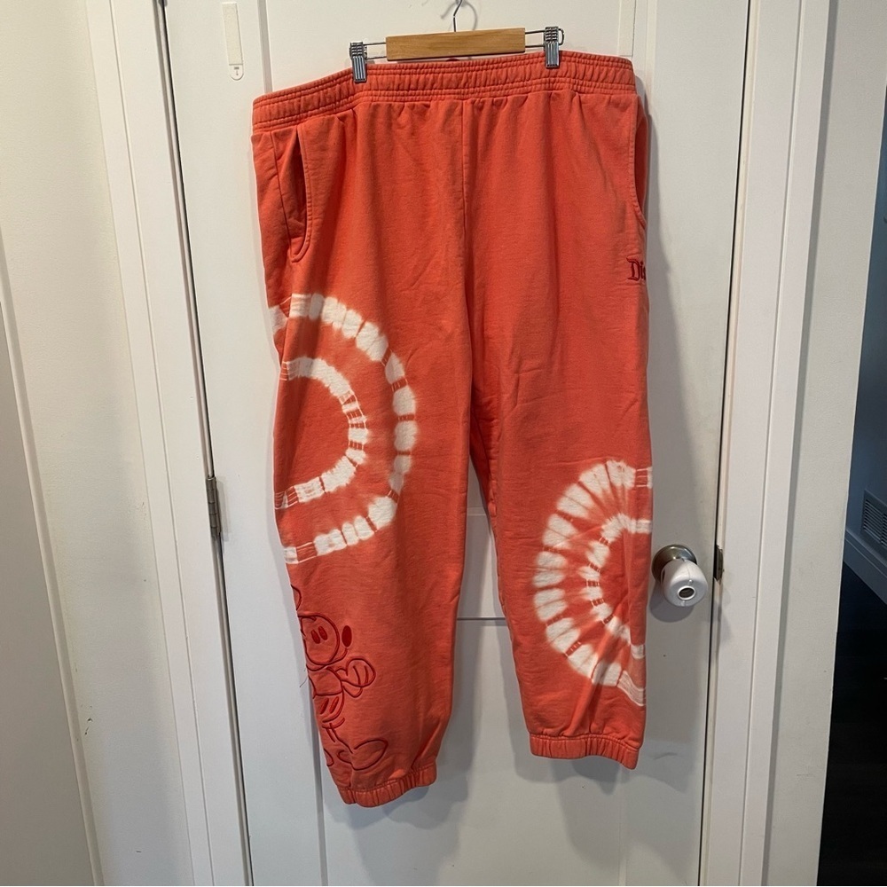 MICKEY MOUSE GENUINE MOUSEWEAR TIE-DYE JOGGER PANTS FOR ADULTS DISNEY SIZE XL - Picture 2 of 9